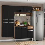 Cocina Integral 229cm Marrón/Negro Emilly Fit 03