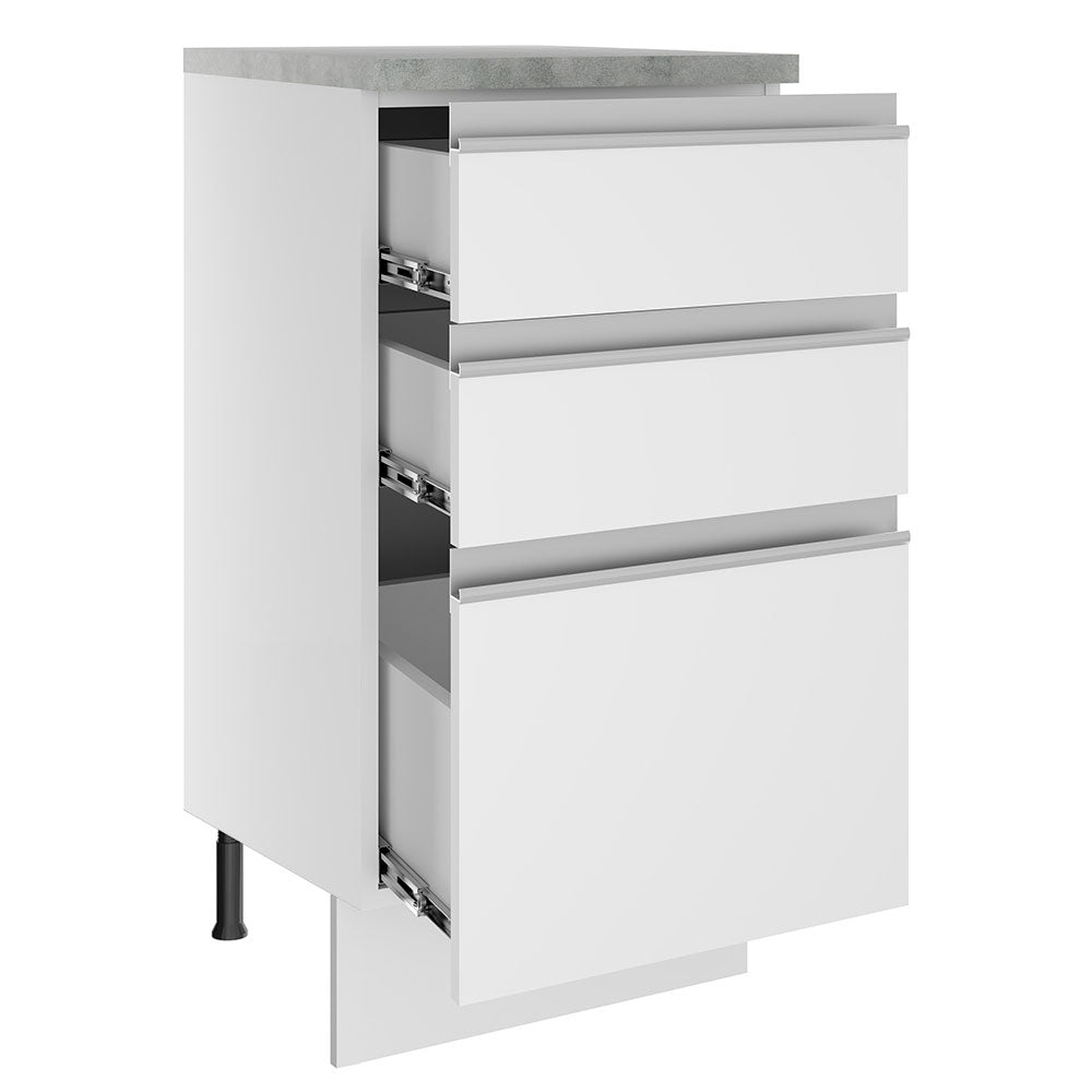 Mueble de Cocina Madesa Glamy 40 cm 3 Cajones Blanco