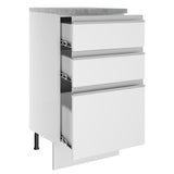 Mueble de Cocina Madesa Glamy 40 cm 3 Cajones Blanco