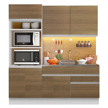 Cocina Integral 190cm Blanco/Marrón Glamy Madesa 04