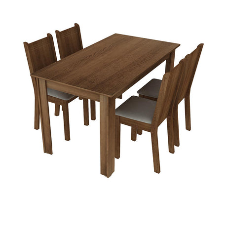 Juego de Comedor Rosie Madesa Mesa Tapa de Madera con 4 Sillas