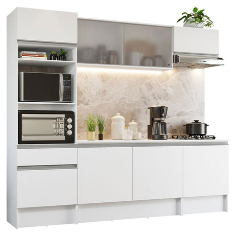 Mueble de Cocina Integral 240cm Blanco Topazio Madesa