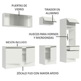 Cocina Integral 240cm Blanco Diamante Madesa 05