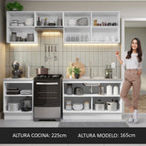 Cocina Integral 240cm Blanco/Marrón Glamy Madesa 09