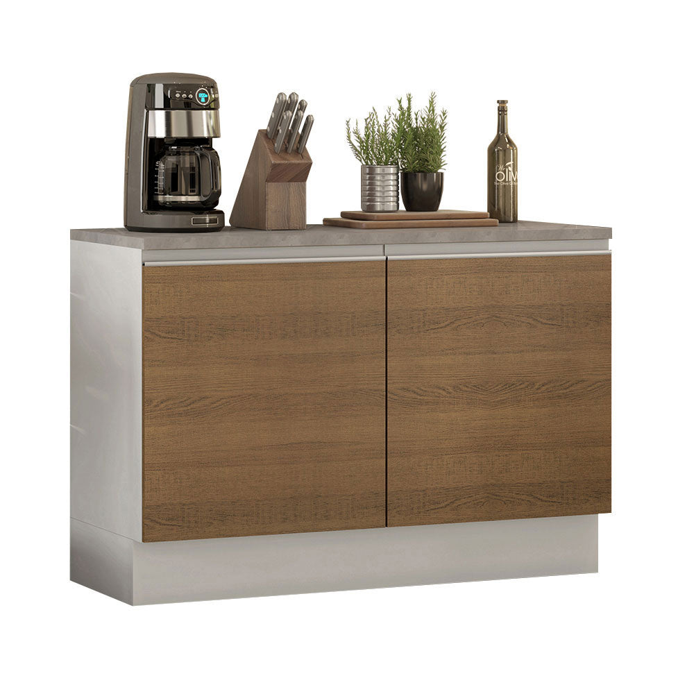 Gabinete Bajo para Fregadero 120 x 60 cm 2 Puertas (Con Encimera) Blanco/Marrón Glamy