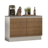 Gabinete Bajo para Fregadero 120 x 60 cm 2 Puertas (Con Encimera) Blanco/Marrón Glamy