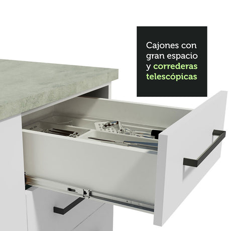 Cocina Compacta 180cm Blanco Agata Madesa 09