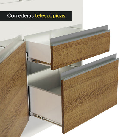 Cocina Integral 330cm Blanco/Marrón Glamy Madesa 02