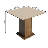 Juego de Comedor Mesa Tablero de Madera 4 Sillas Marrón/Crema/Sintético Beige Claire Madesa