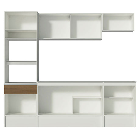 Mueble de Cocina Integral 240cm Blanco/Marrón Topazio Madesa