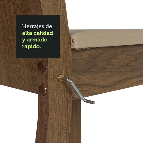 Juego de Comedor Rosie Madesa Mesa Tapa de Madera con 4 Sillas