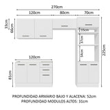 Cocina Integral 270cm Blanco Agata 08