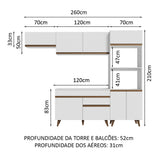 Cocina Integral 260cm Blanco Reims 08