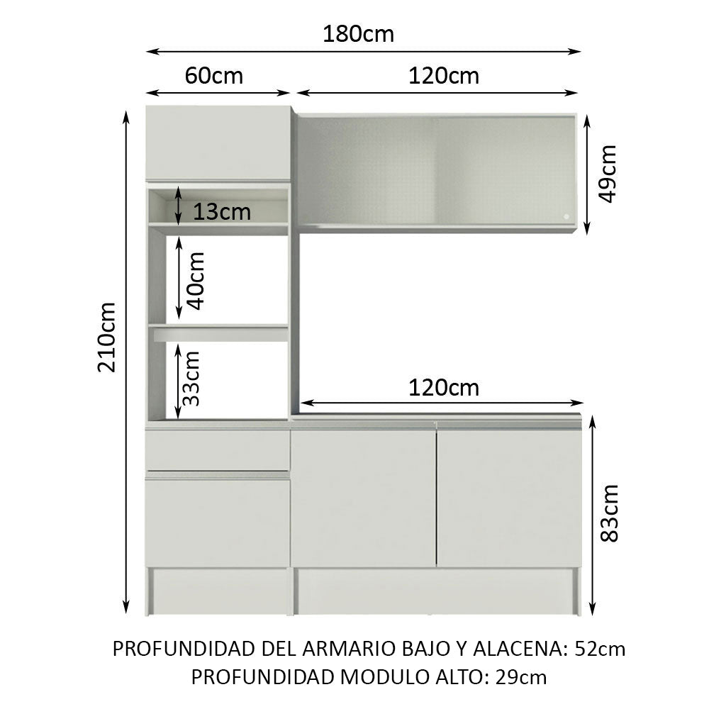 Mueble de Cocina Compacto 180cm Topazio Madesa 86