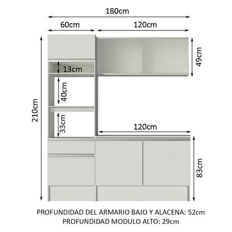 Mueble de Cocina Compacto 180cm Topazio Madesa 86