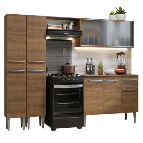 Cocina Integral 229cm Marrón Marrón Emilly Madesa 05