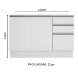 Mueble De Cocina Madesa 3 Cajones 2 Puertas 120 Cm