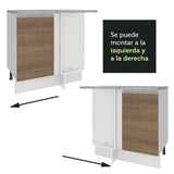 Mueble De Cocina Esquinero Con 1 Puerta Blanco/Marrón Glamy Madesa