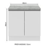 Mueble de Cocina Madesa Glamy 80 cm 2 Puertas Blanco