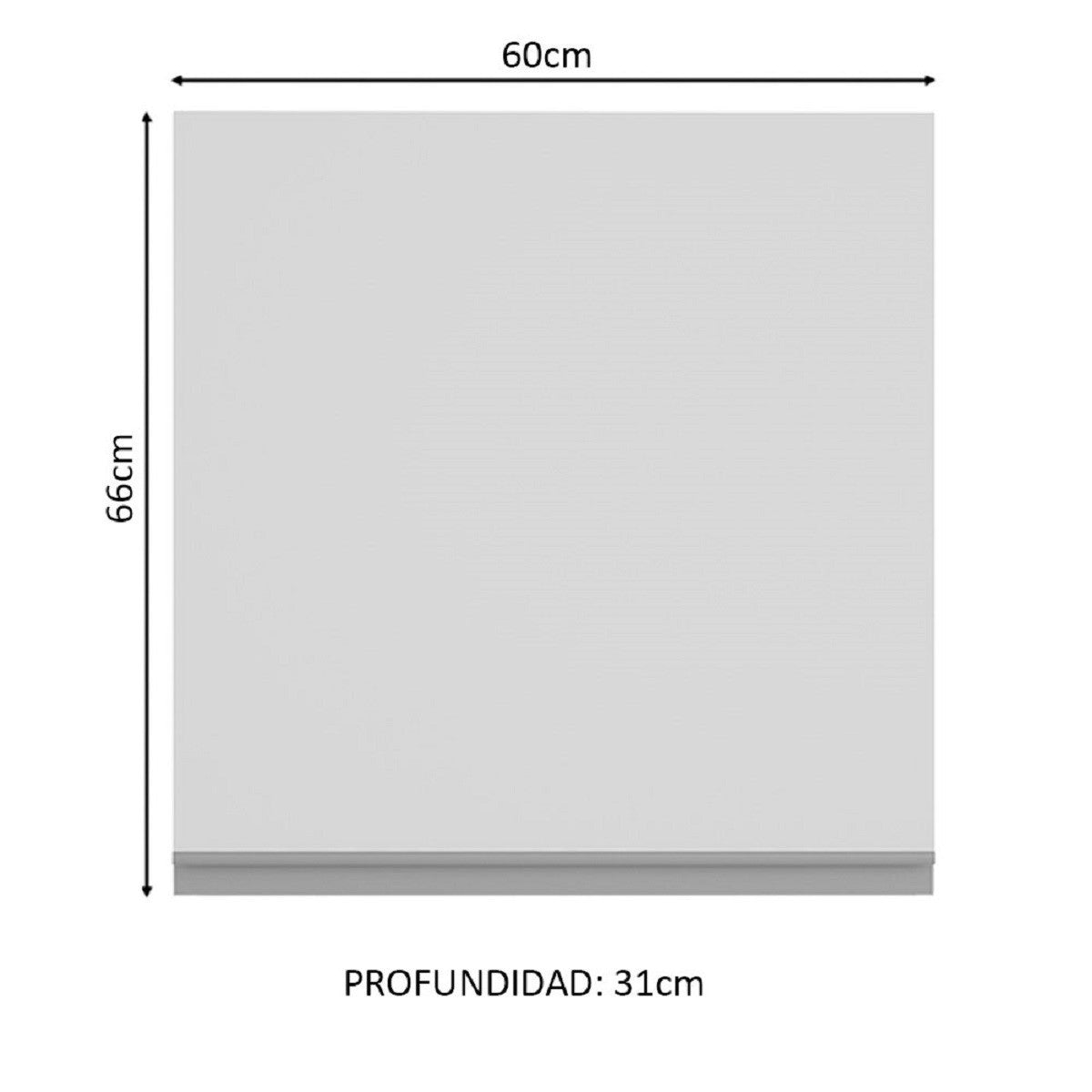 Alacena 60 cm 1 Puerta 2 Compartimentos Blanco Glamy Madesa