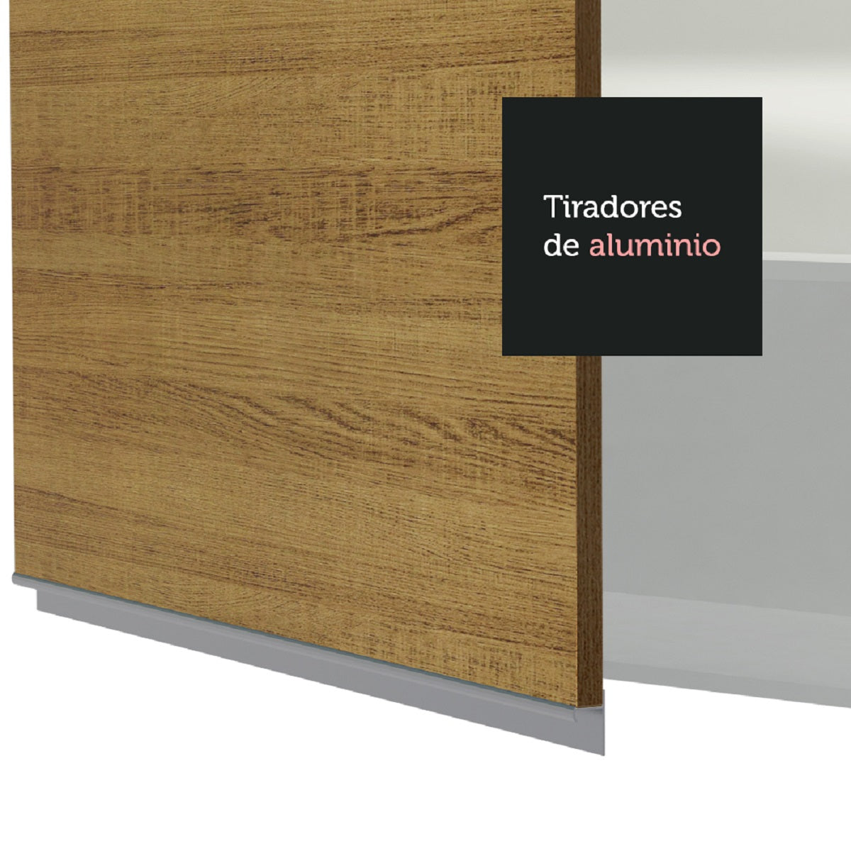 Alacena 60 cm 1 Puerta 2 Compartimentos Blanco/Marrón Glamy Madesa