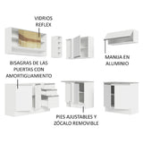 Mueble de Cocina Integral Esquinera Madesa Glamy Sin Mesón De Acero