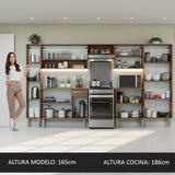 Cocina Integral 325cm Emilly Marrón/Blanco Madesa 02