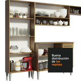 Cocina Integral 229cm Marrón Emilly Madesa 08