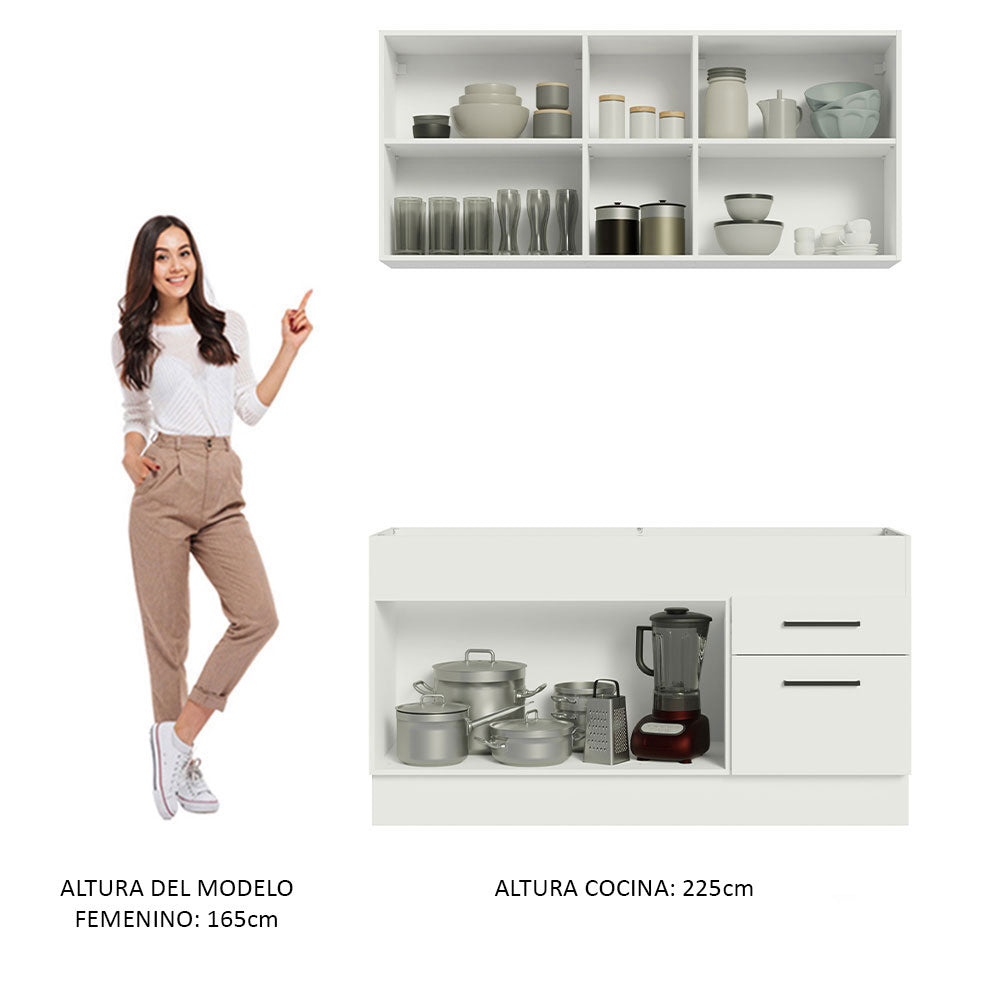 Cocina Compacta 150cm Blanco Agata Madesa 02