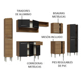 Cocina Integral 325cm Marrón/Negro Emilly 02