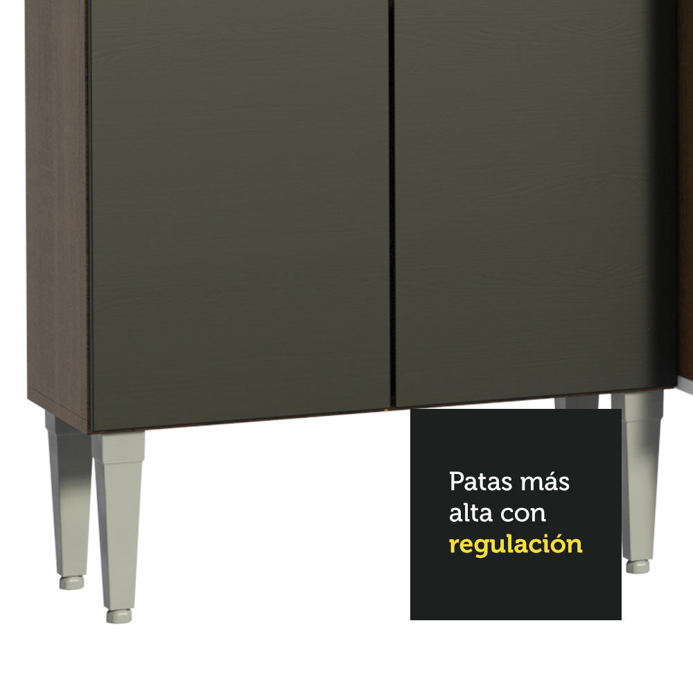 Cocina Integral 261cm Marrón/Negro Emilly 02