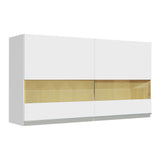 Alacena Madesa Glamy 120 cm 2 Puertas Con Vidrio Blanco