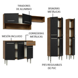 Cocina Integral 261cm Marrón/Negro Emilly 02