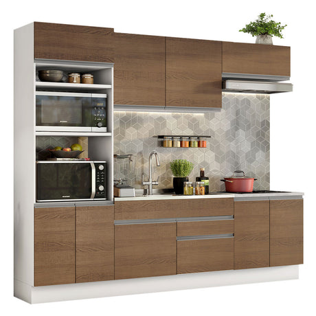 Cocina Integral 270cm Blanco/Marrón Glamy Madesa 13