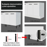 Mueble de Cocina para Horno 60 cm 1 Puerta y 3 Cajones Blanco Agata Madesa