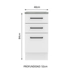 Mueble de Cocina 40 cm 3 Cajones Blanco Agata Madesa