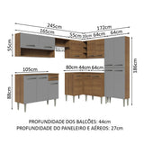 Cocina Integral Esquinera 417 cm Emilly Marrón/Gris 02