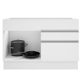 Mueble de Cocina para Fregadero Madesa Glamy 120 cm 1 Puerta y 2 Cajones (Sin Tablero ni Fregadero) Blanco