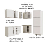 Cocina Integral Esquinera 329cm Blanco Glamy Madesa 01