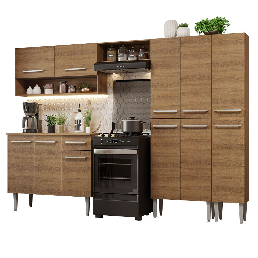 Cocina Integral 261cm Emilly Marrón Madesa 02