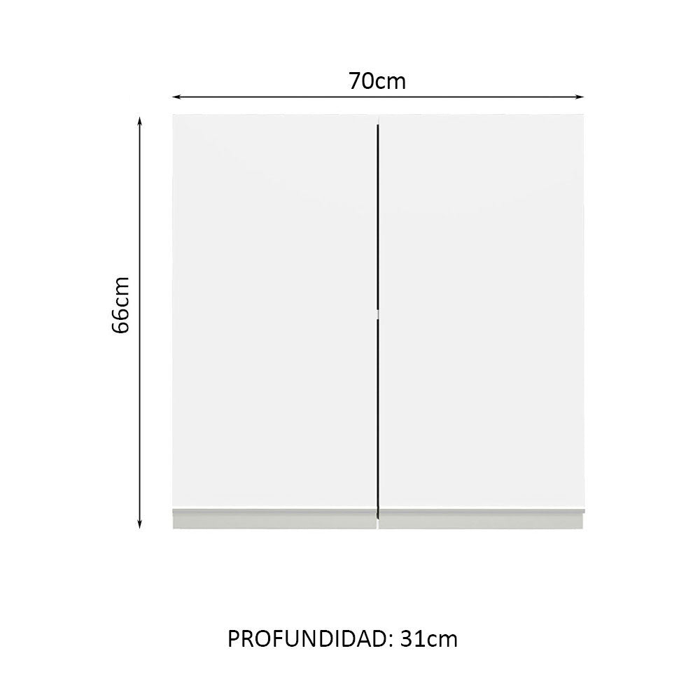 Alacena 70 cm 2 Puertas Blanco Glamy Madesa