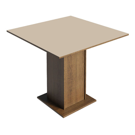 Juego de Comedor Mesa con Tablero de Madera 4 Sillas Livia Madesa - Marrón/Crema/Imperial