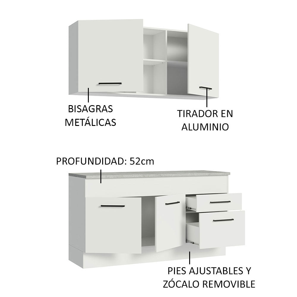 Cocina Compacta 150cm Blanco Agata Madesa 01