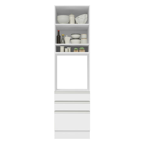 Mueble de Cocina para Horno Madesa Glamy 60 cm 1 Puerta y 3 Cajones Blanco