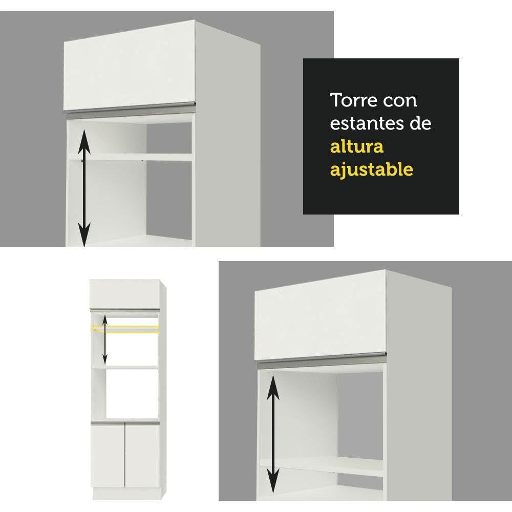 Cocina Integral 310cm Blanco Glamy Madesa 02