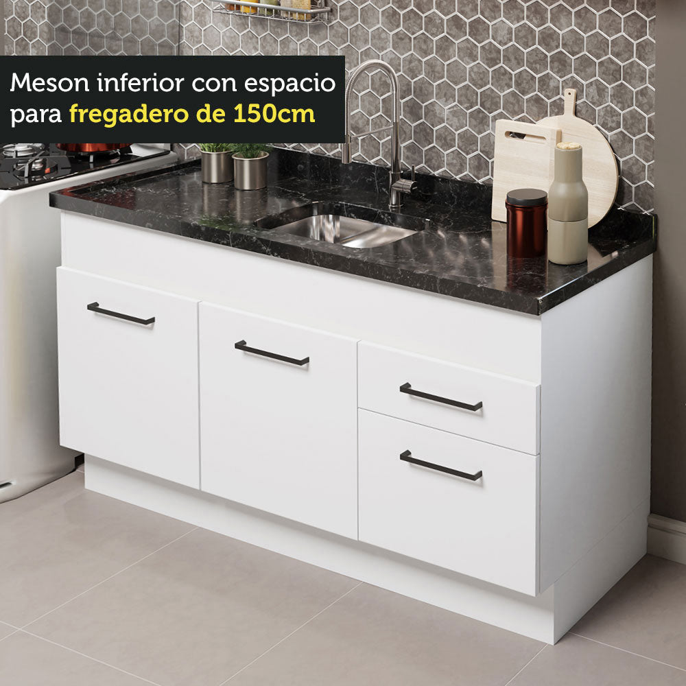 Cocina Compacta 150cm Blanco Agata Madesa 02