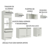 Cocina Integral 300cm Blanco Topazio Madesa 01