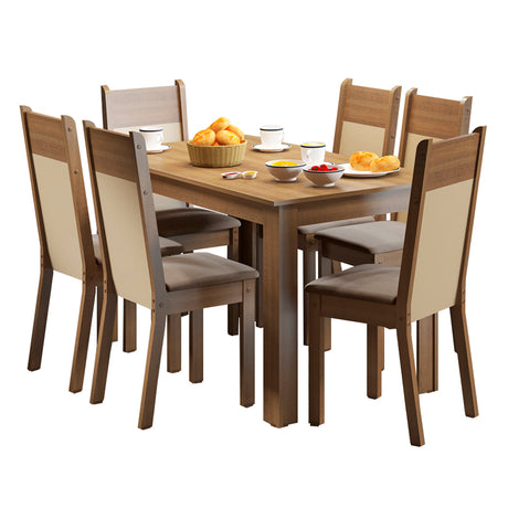 Juego de Comedor Honduras Mesa Madesa Tapa de Madera con 6 Sillas