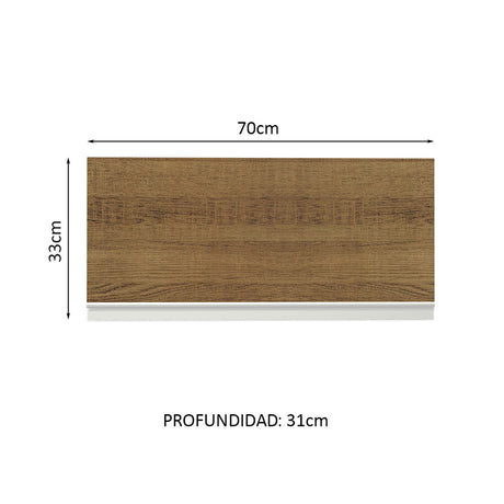 Alacena Madesa Glamy 70 cm 1 Puerta Basculante Blanco/Marrón