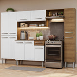 Mueble de Cocina Integral Emilly Hit 261cm Marrón/Blanco